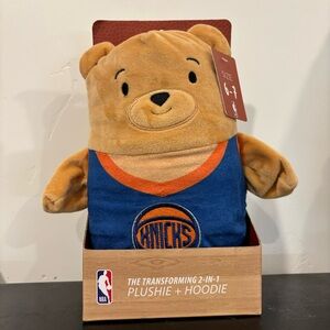 In package! Knicks plushie that unfolds into a zip up jacket. Size 6-7 kids!